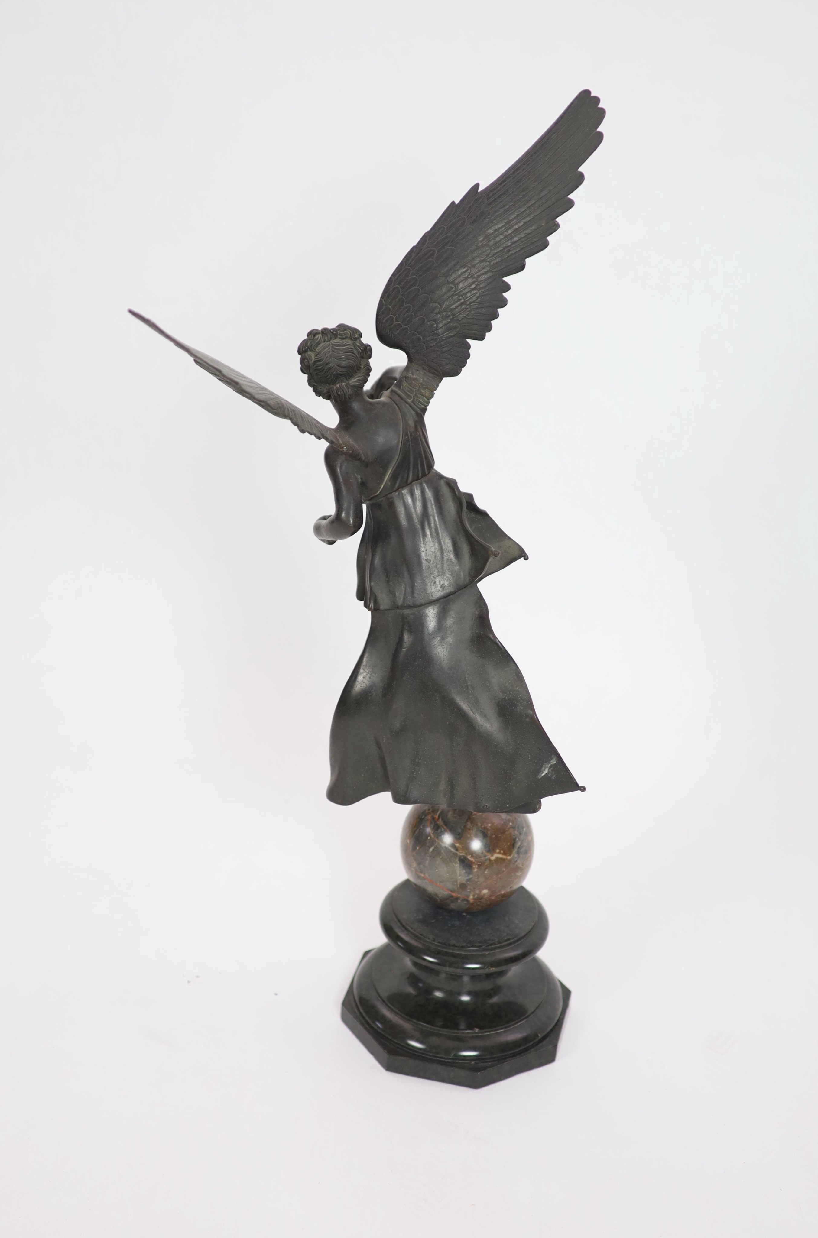 A 19th century Italian Grand Tour bronze figure, of the Samothrace Nike or winged Victory, probably by Chiurazzi & Fils of Naples, height 73cm